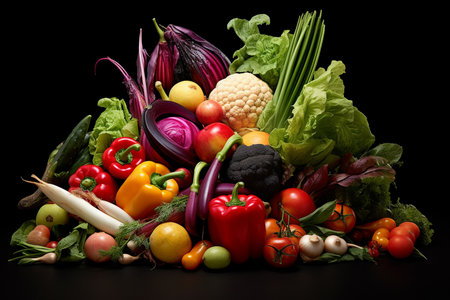 An Pop-art Harvest: Colorful Still Life of Fresh Vegetablesの素材
