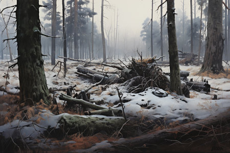An Watercolor Serenity: Forest Painting in Watercolorの素材