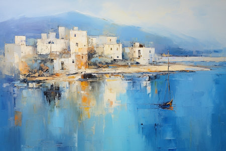 An Impressionist Travel: Quaint Coastal Town in the Mediterraneanの素材