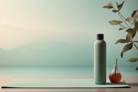 An Minimalist Health: Yoga Mat with Water Bottle and Towelの素材