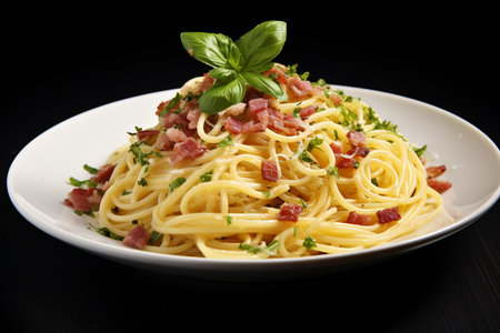 An Photorealistic Food: Tempting Spaghetti Carbonaraの素材