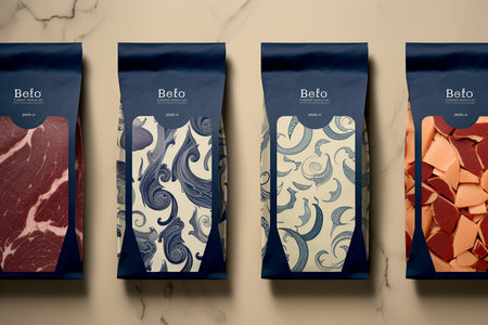 An Art Deco Food: Decorative Packaging for Dried Beef with Geometric Patternsの素材
