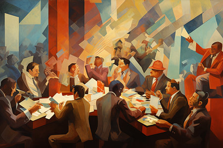 An Cubism Finance: Fragmented Trading Floor with Dynamic Stock Changesの素材