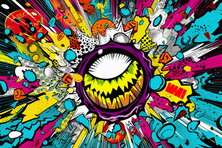 An Pop-Art Economy: Bold Colorful Dollar Imagery with Expressive Economic Headlinesの素材