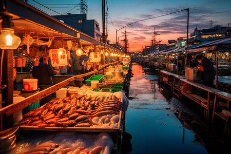 A Blend of Tradition and Modernity in a Bustling Atmosphereの素材