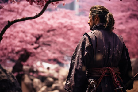 Samurai Serenity: Cherry Blossoms in Ancient Kyotoの素材