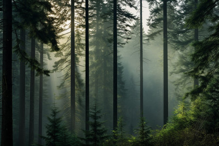Whispers of the Woods: Misty Mornings in the Pacific Northwestの素材