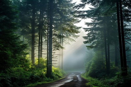 Whispers of the Woods: Misty Mornings in the Pacific Northwestの素材
