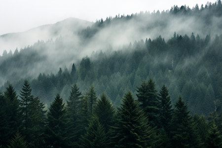 Whispers of the Woods: Misty Mornings in the Pacific Northwestの素材
