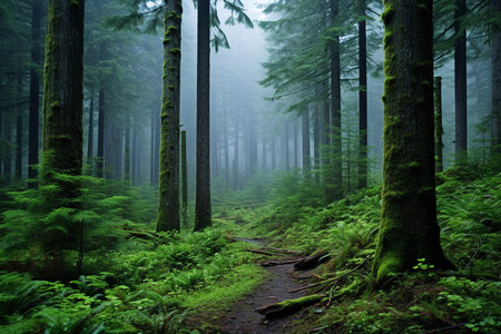 Whispers of the Woods: Misty Mornings in the Pacific Northwestの素材