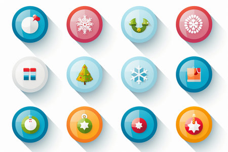 Comprehensive Collection of Christmas Iconsの素材