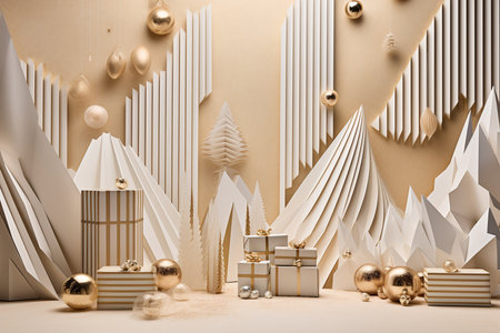 Captivating Optical Illusion Gift Wraps Under Christmas Treeの素材