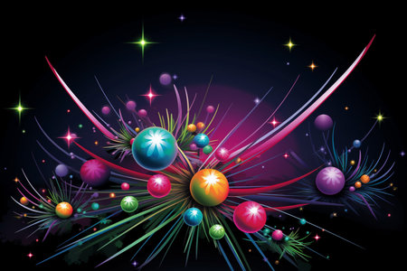 Vivid Christmas Color Explosions in Abstract Artの素材
