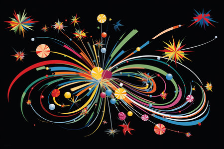 Vivid Christmas Color Explosions in Abstract Artの素材
