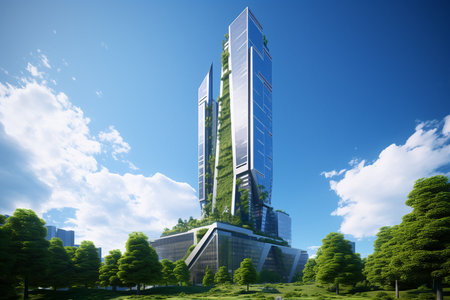 Futuristic Skyscraper in a Modern Cityscapeの素材