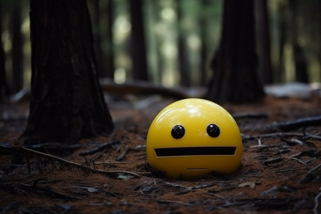3D Emoji Advocating Climate Action in a Forest Settingの素材