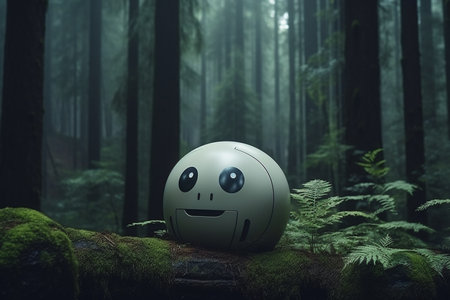 3D Emoji Advocating Climate Action in a Forest Settingの素材
