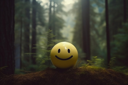 3D Emoji Advocating Climate Action in a Forest Settingの素材