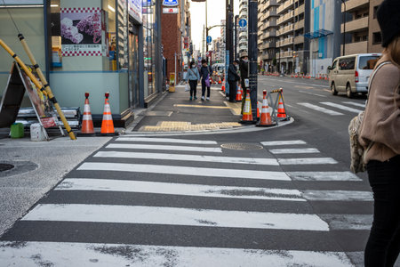 Tokyo, Japan, October 28, 2023: Pedestrian Crosswalk in Busy Tokyo Areaのeditorial素材
