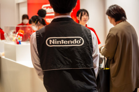 Tokyo, Japan, October 29, 2023: Nintendo staff assisting customers at a brand storeのeditorial素材