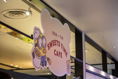 Tokyo, Japan, October 29, 2023: CafÃ© sign for Bob & Tim Sweets Time CafÃ©のeditorial素材