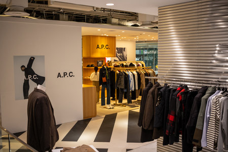 Tokyo, Japan, October 29, 2023: APC Clothing Store Interiorのeditorial素材