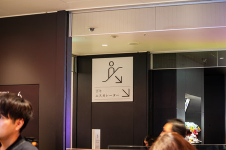 Tokyo, Japan, October 29, 2023: Restroom Signage in a Modern Mallのeditorial素材