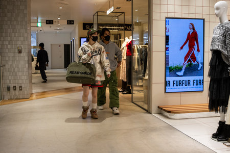 Tokyo, Japan, October 29, 2023: Entrance of FURFUR store showcasing stylish urban wearのeditorial素材