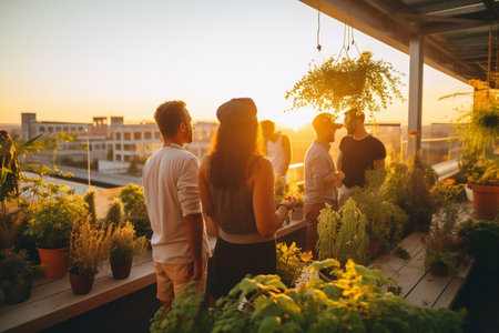 Rooftop Garden Party at Sunsetの素材