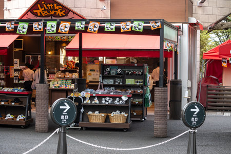 Tokyo, Japan, October 31, 2023: Souvenir shop displaying local crafts and snacks in Asakusa districtのeditorial素材