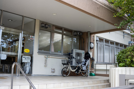 Tokyo, Japan, October 31, 2023: Police box in front of a buildingのeditorial素材