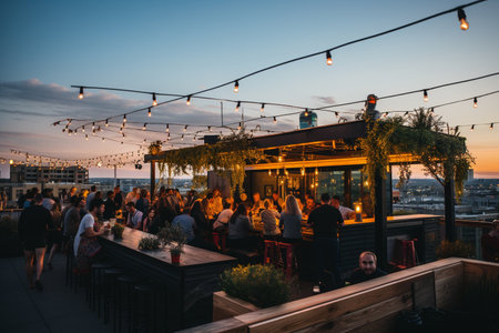 Rooftop Bar at Duskの素材