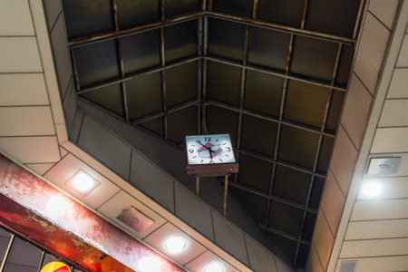 Tokyo, Japan, November 1, 2023: Architectural Ceiling Design in a Modern Buildingのeditorial素材