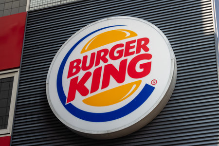 Tokyo, Japan, November 1, 2023: Burger King Fast Food Restaurant Signのeditorial素材