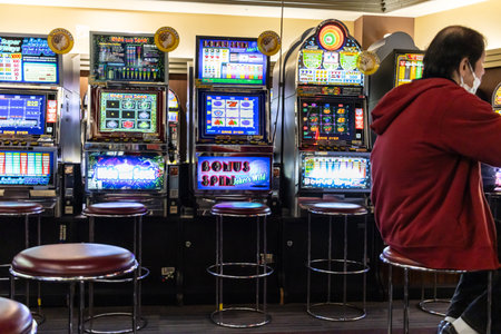 Tokyo, Japan, November 1, 2023: Slot Machines in a Tokyo Gaming Arcadeのeditorial素材