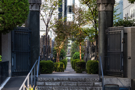 Tokyo, Japan, November 1, 2023: Gated Entrance to a Residence in Tokyoのeditorial素材