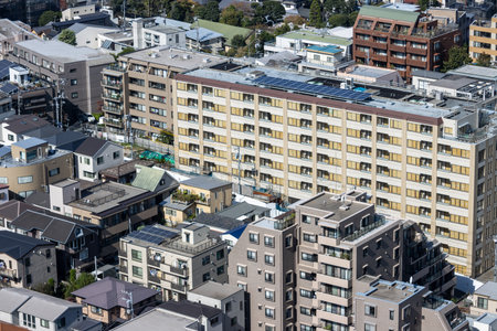 Tokyo, Japan, November 2, 2023: Residential Buildings and Apartments in Tokyo's Urban Neighborhoodのeditorial素材