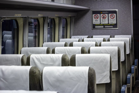 Tokyo, Japan, November 3, 2023: Interior of Modern Japanese Train Carriageのeditorial素材