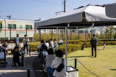 Tokyo, Japan, November 3, 2023: Outdoor event at the Railway Museum