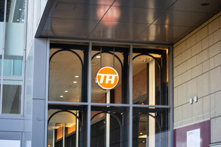 Tokyo, Japan, November 3, 2023: Entrance of a modern office building with UTokyo logoのeditorial素材