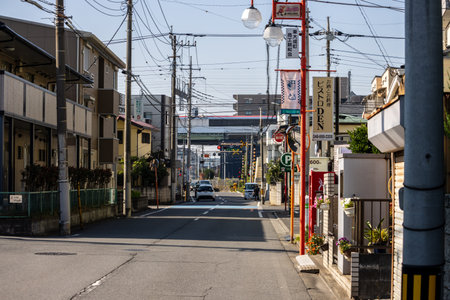 Tokyo, Japan, November 3, 2023: Quiet Street in Suburban Tokyo with Residential Housingのeditorial素材