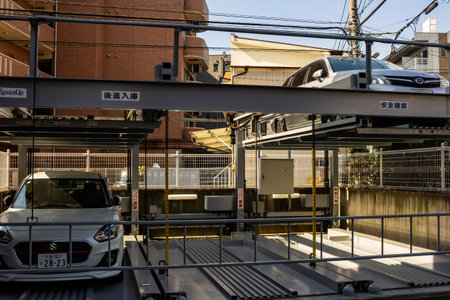 Tokyo, Japan, November 3, 2023: Automated Car Parking System in Tokyoのeditorial素材