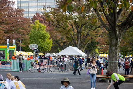 Tokyo, Japan, November 4, 2023: Outdoor Festival in Autumnのeditorial素材