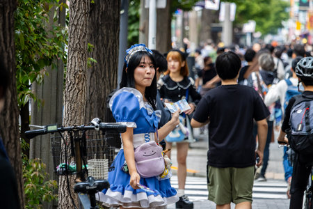 Tokyo, Japan, November 5 2023: Cosplayer in Akihabaraのeditorial素材