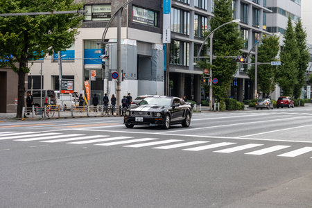 Tokyo, Japan, November 5 2023: Luxury car on Tokyo streetのeditorial素材