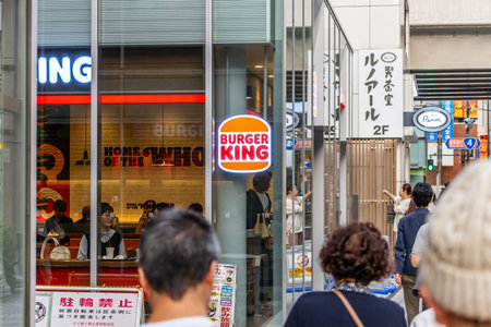 Tokyo, Japan, November 5 2023: Burger King Storefront in Urban Street Settingのeditorial素材