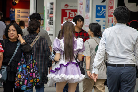 Tokyo, Japan, November 5 2023: Cosplay enthusiast in Akihabaraのeditorial素材