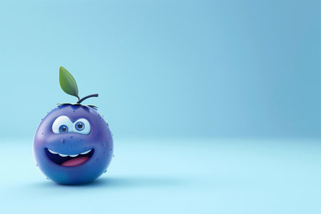 Happy cartoon blueberry characterの素材