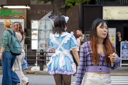 Tokyo, Japan, November 5 2023: Cosplay enthusiast walking in the streetのeditorial素材