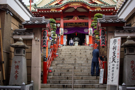 Tokyo, Japan, November 6 2023: Traditional Shinto Shrine Entrance with Torii Gatesのeditorial素材